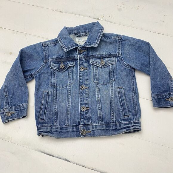 Dump Truck Embroidered Denim Trucker Jacket  Toddler 3T Children's Place - Picture 2 of 5